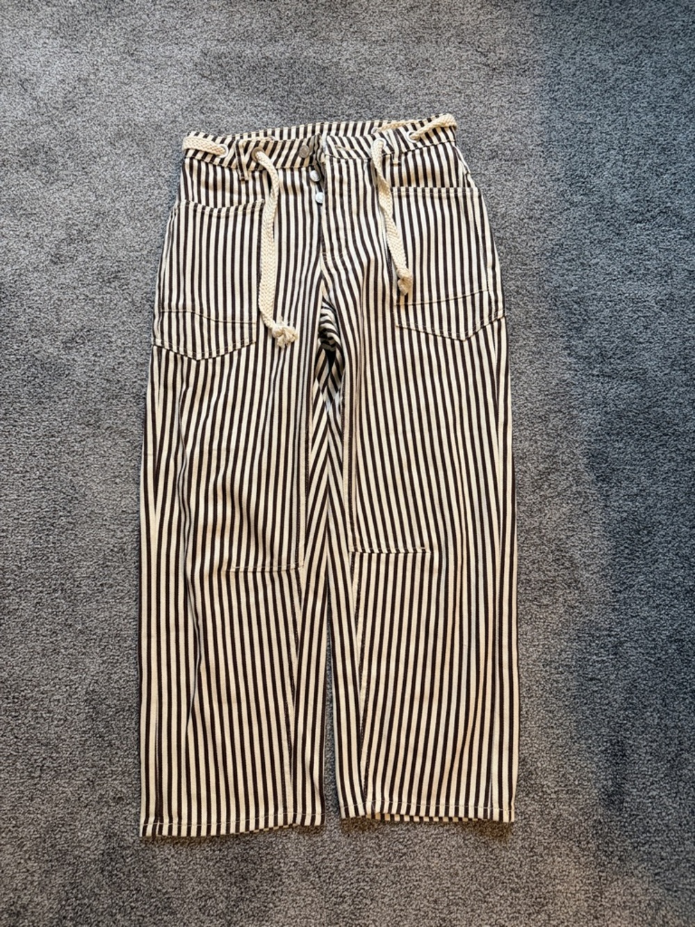 Böhme Jocelyn Barrel Jeans – Brown Stripe – Size Small